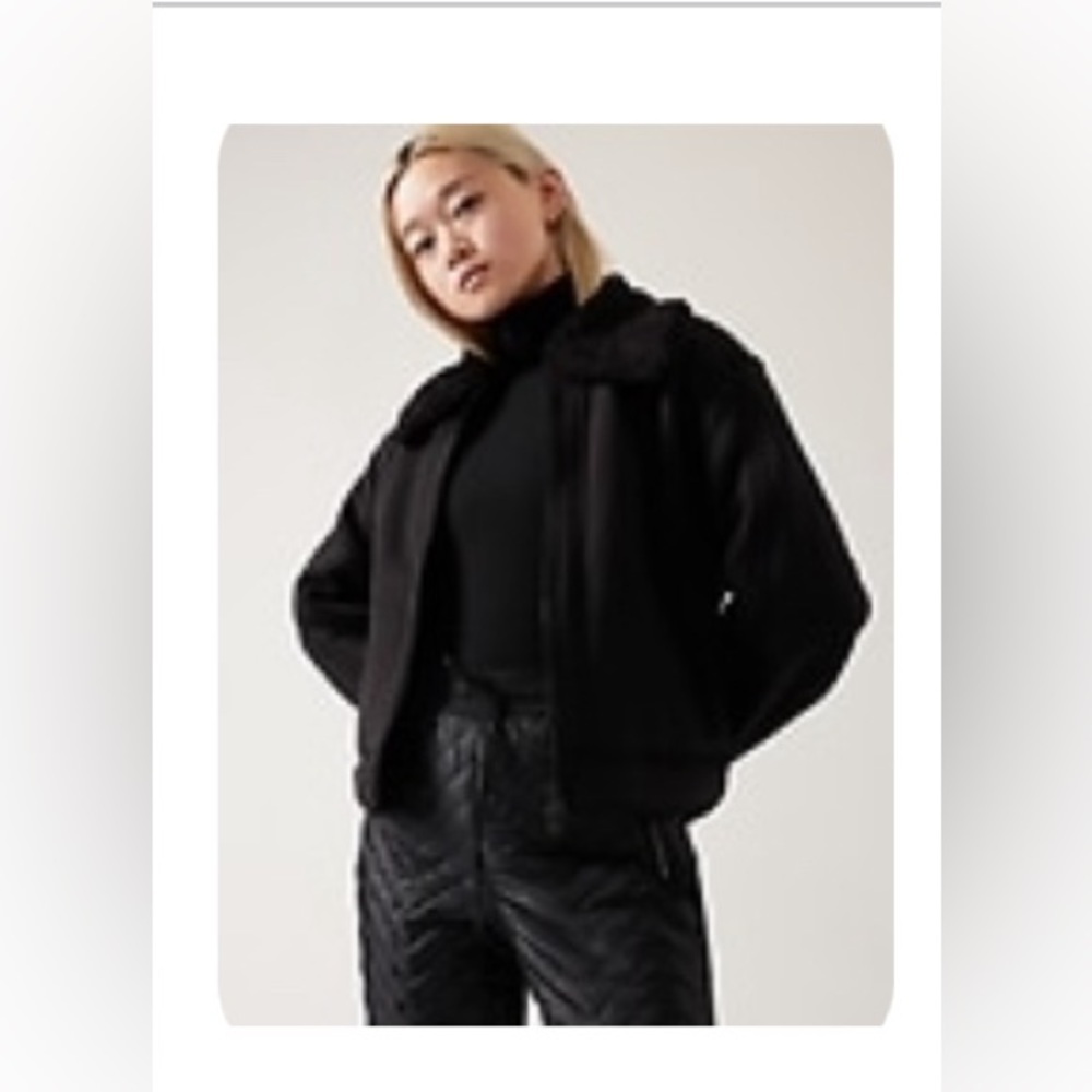 ATHLETA Westbound Sherpa Black Jacket Bohemian 2X NWT